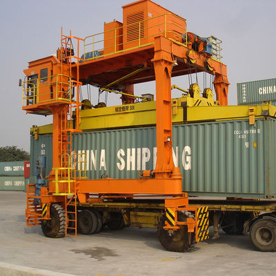 Fahrbarer Doppelt-Strahl des Behälter-Gummireifen-Kran-RTG des Modell-30ton