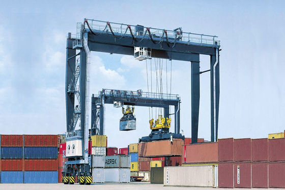 Fahrbarer Doppelt-Strahl des Behälter-Gummireifen-Kran-RTG des Modell-30ton