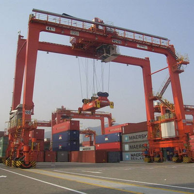 Hoch des RTG-spreizen Gummireifen-Portalkran-50ton Fördermaschine