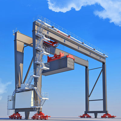 RTG-Gummireifen-Behälter-anhebender Portalkran 22m 30m 35t